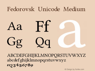 Fedorovsk Unicode Regular Font preview