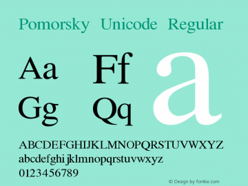 Pomorsky Unicode Regular Font preview