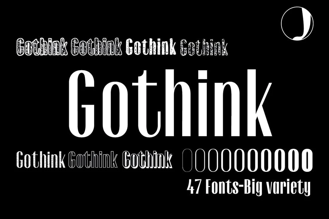 Gothink extra light Font preview