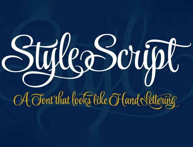 Style Script Font preview