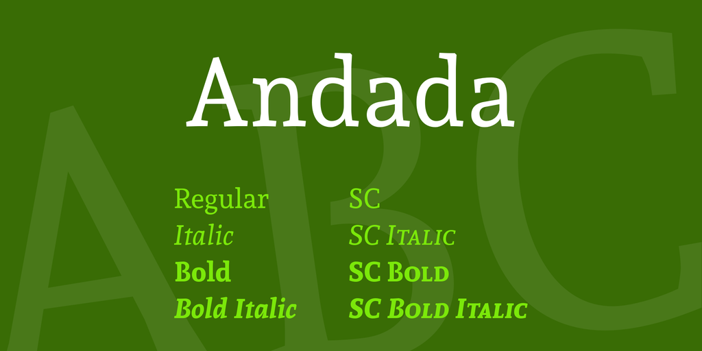 Andada Pro Font preview