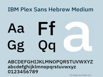 IBM Plex Sans Hebrew Medium Font preview