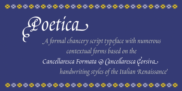 Poetica Regular Font preview