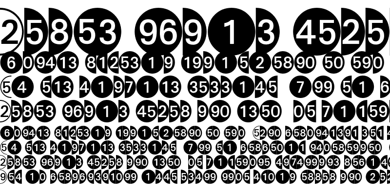 DecoNumbers OCRA Font preview