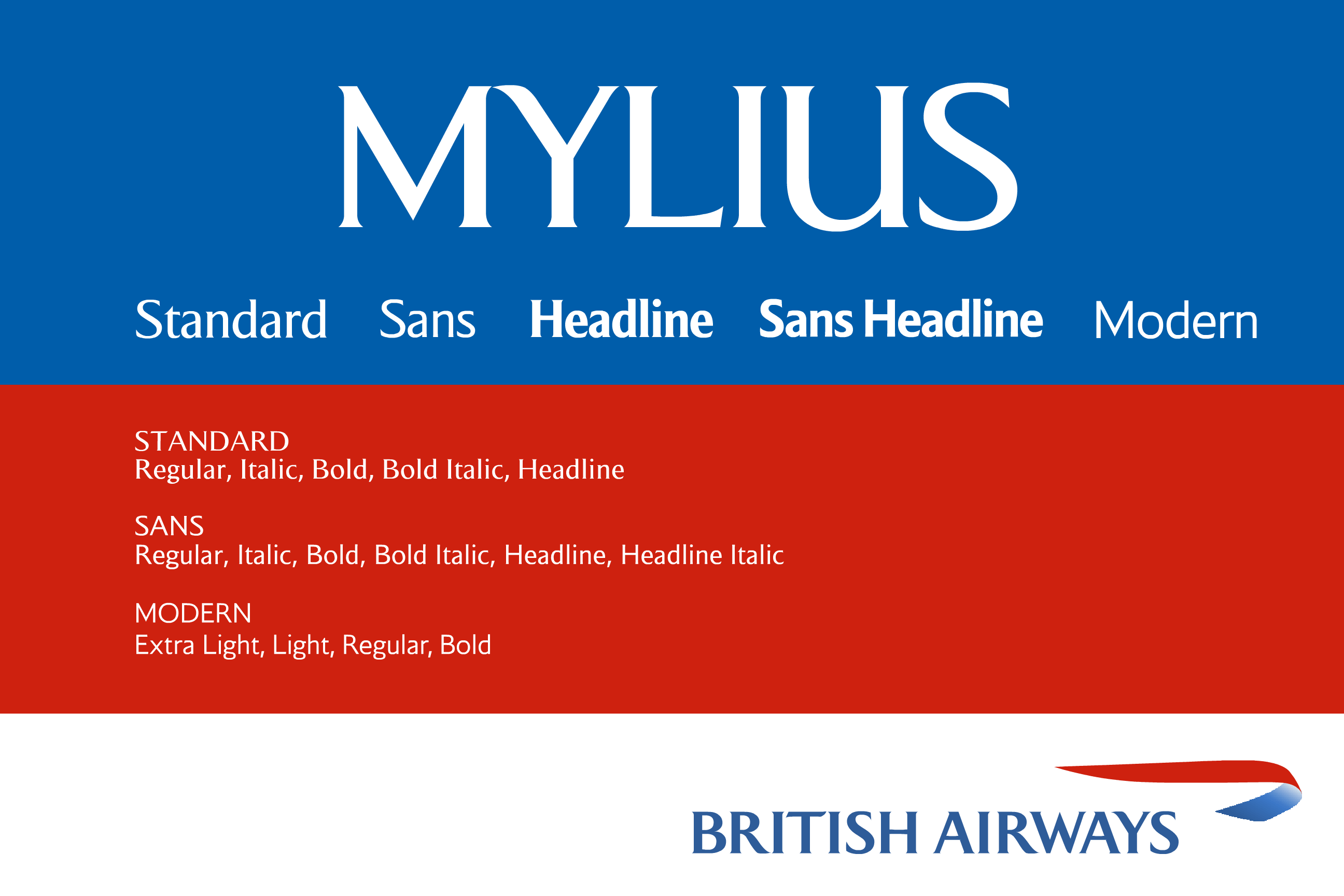 Mylius Modern (British Airways) Font preview