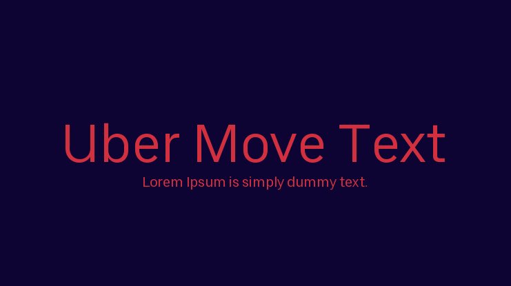 Uber Move Text BNG App Font preview