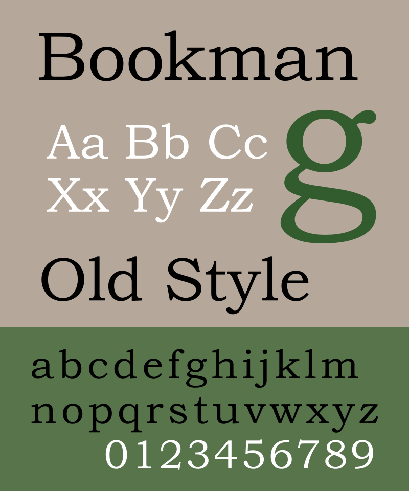 Bookman Regular Font preview