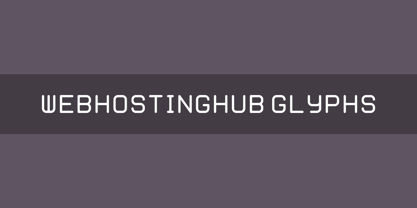 WebHostingHub Glyphs Font preview