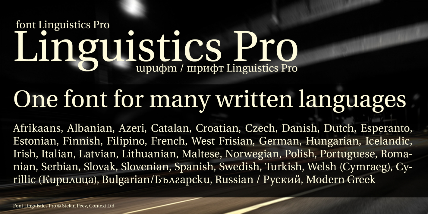 Linguistics Pro Regular Font preview
