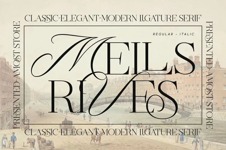 Mells Rives Regular Font preview