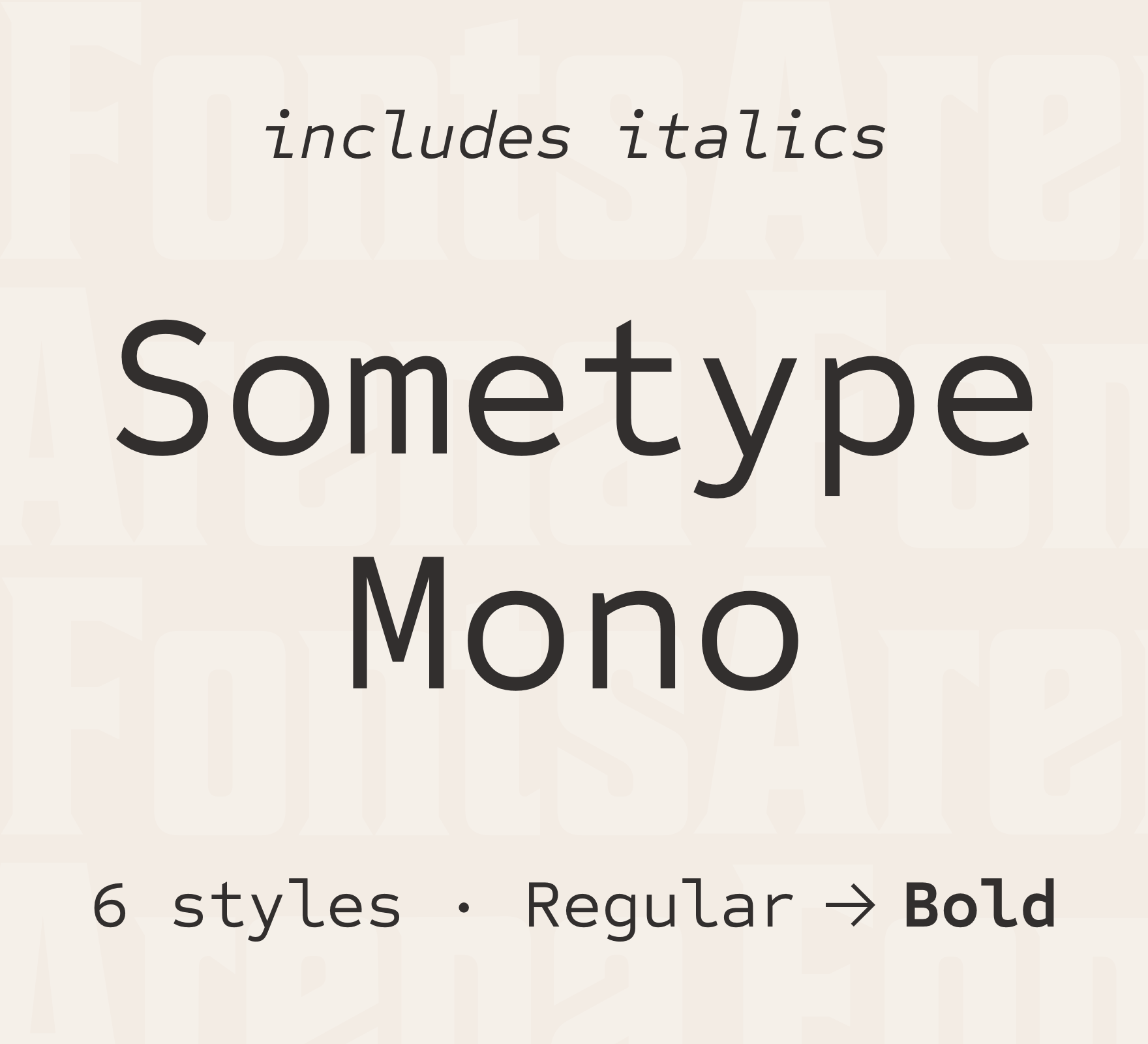 Sometype Mono SemiBold Italic Font preview