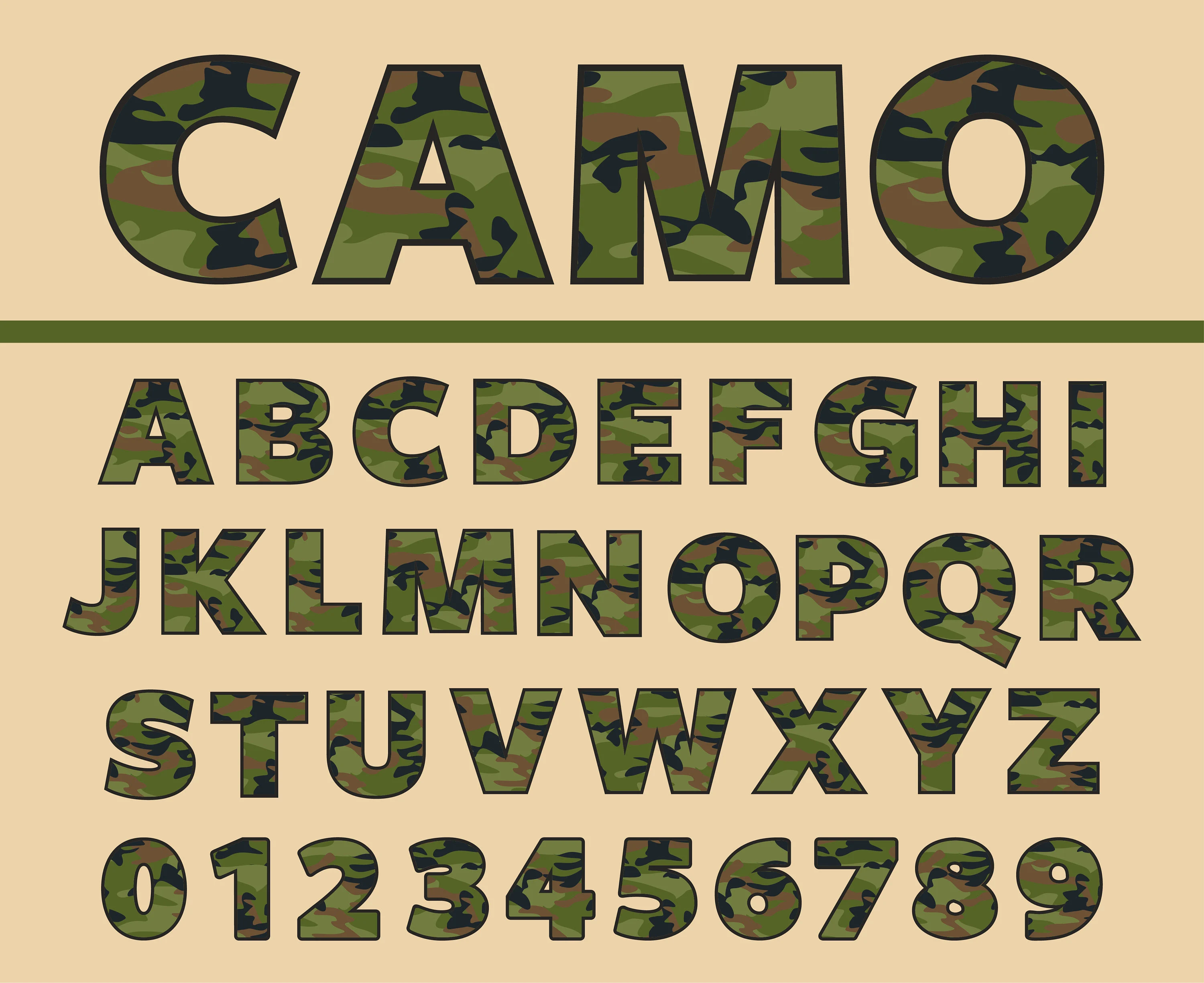 Camouflage 02 Font preview