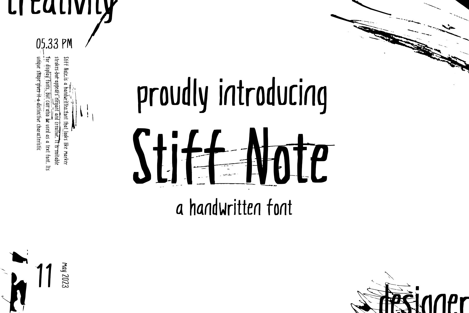 Stiff Note Font preview
