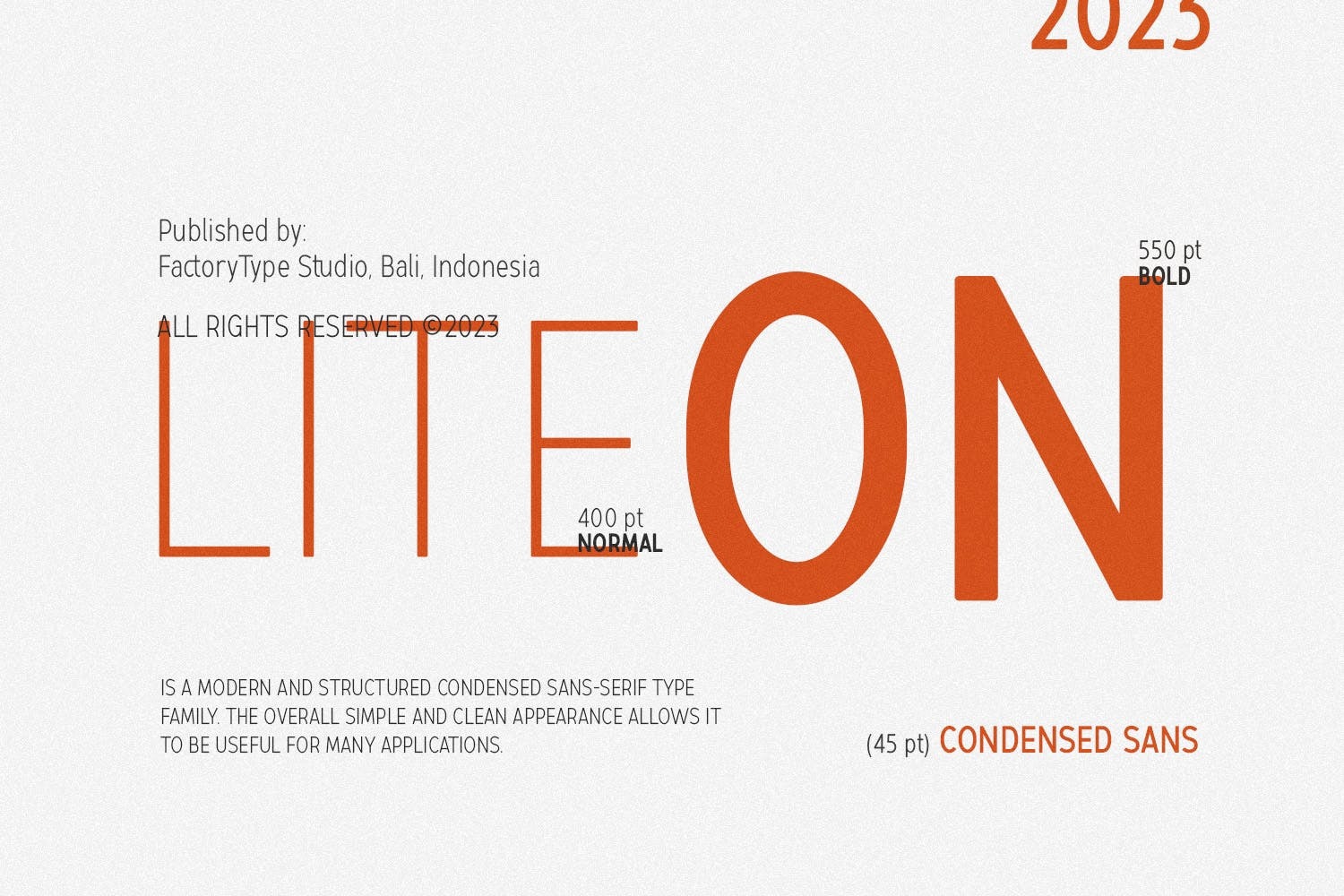 LiteOn Condensed Regular Font preview
