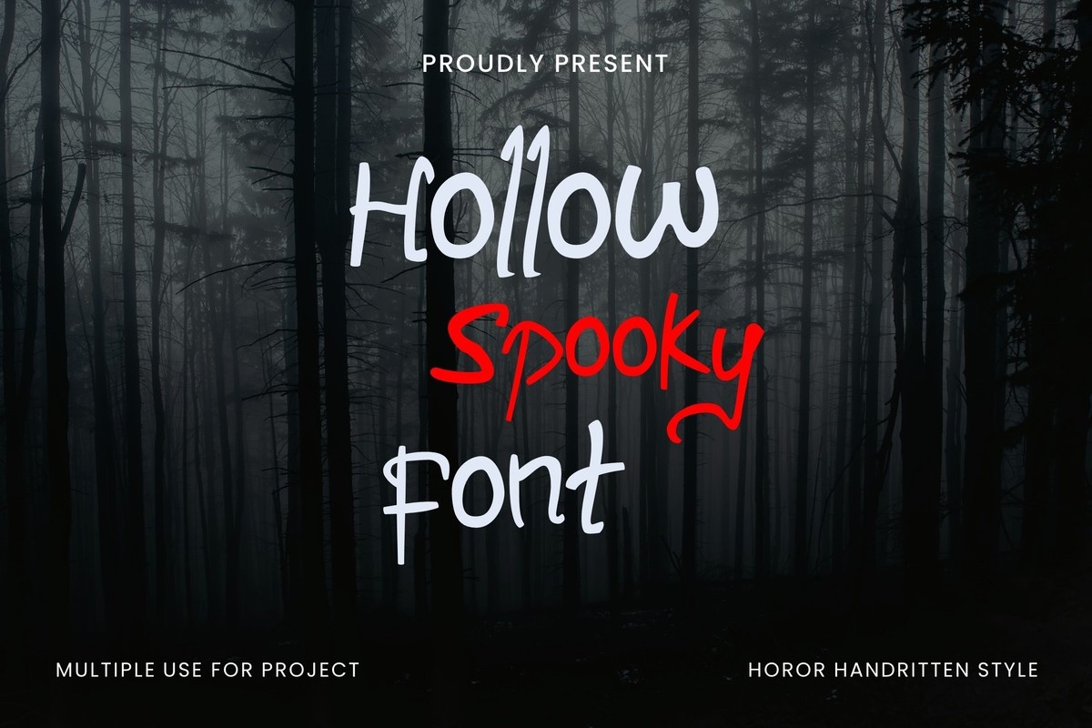 Hollow Spooky Font preview