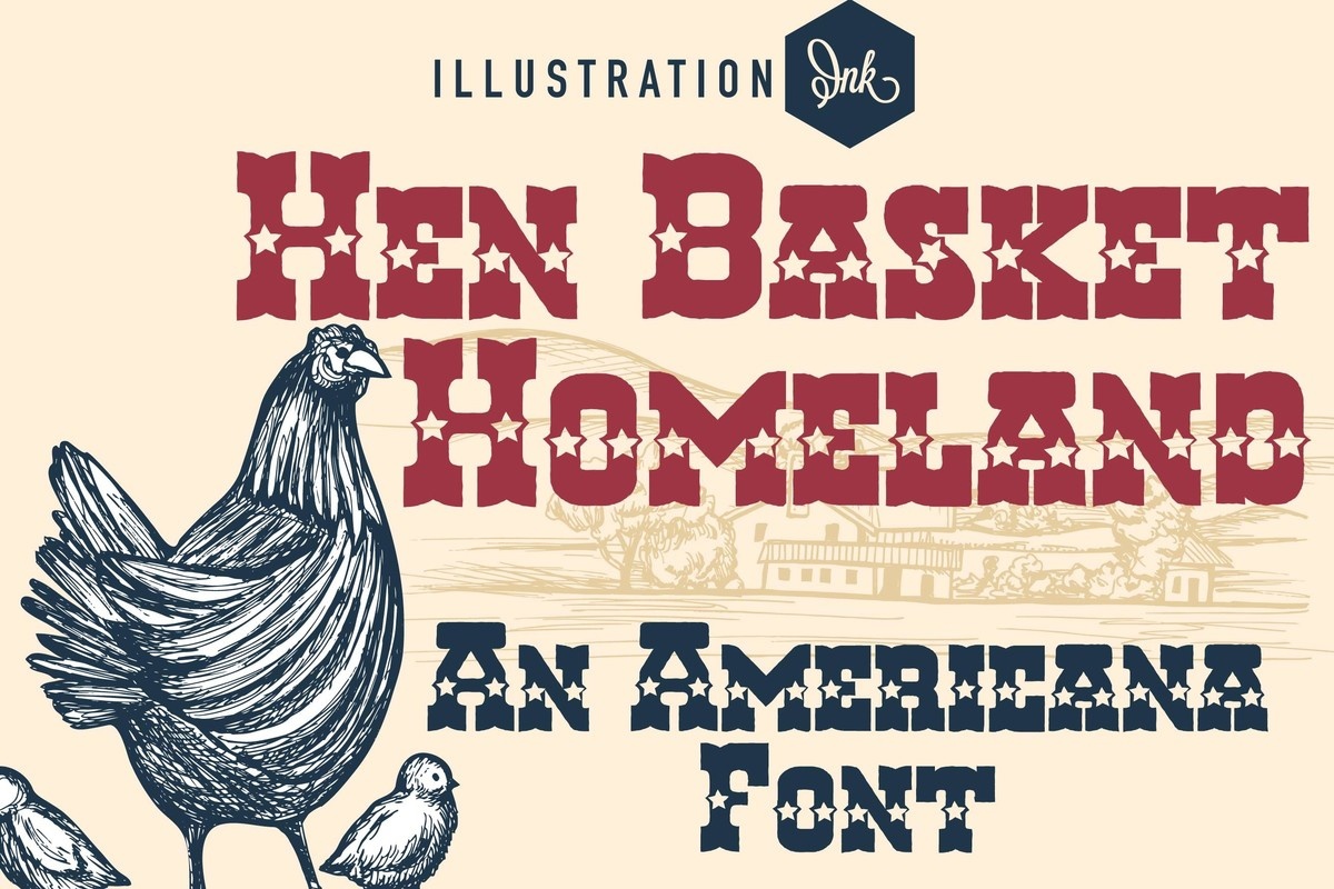 Hen Basket Homeland Regular Font preview