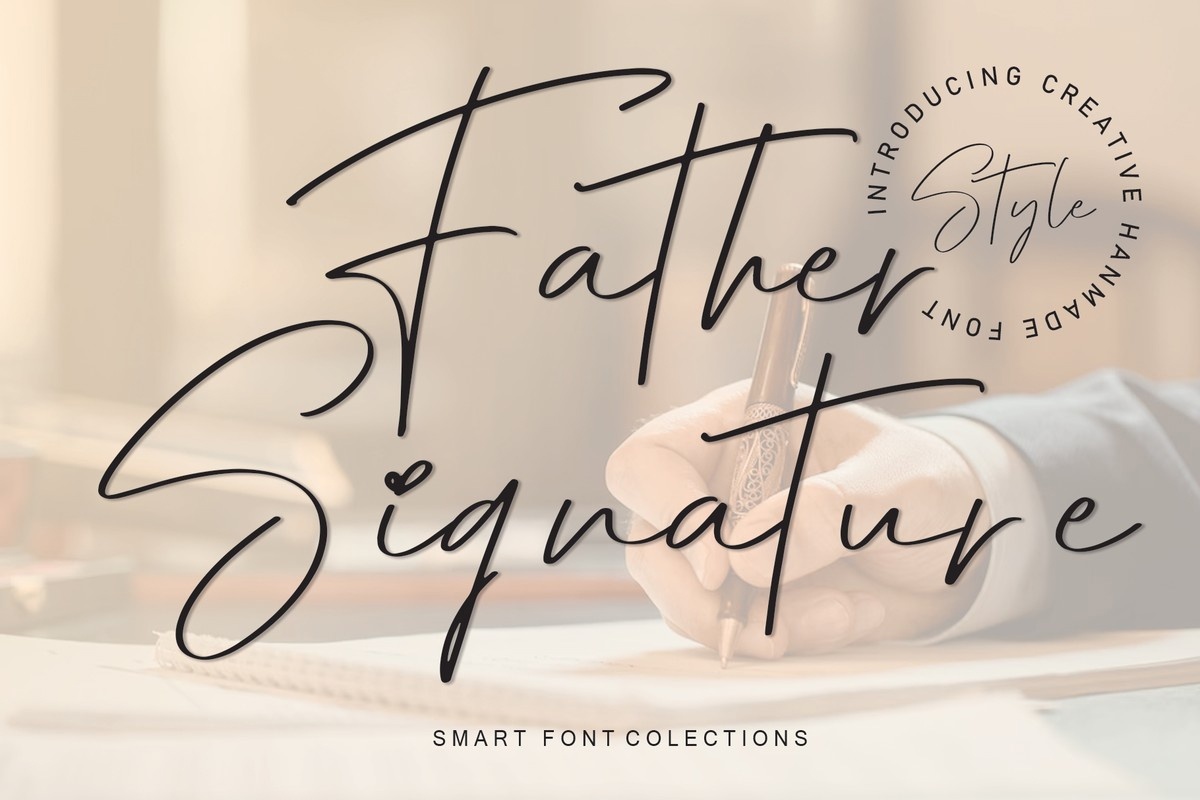 Father Signature Regular Font preview