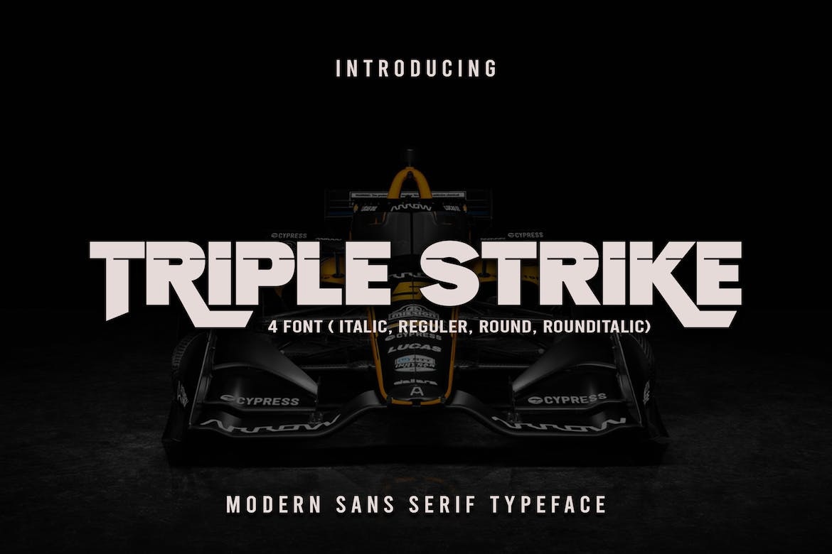 Triplestrike Regular Font preview