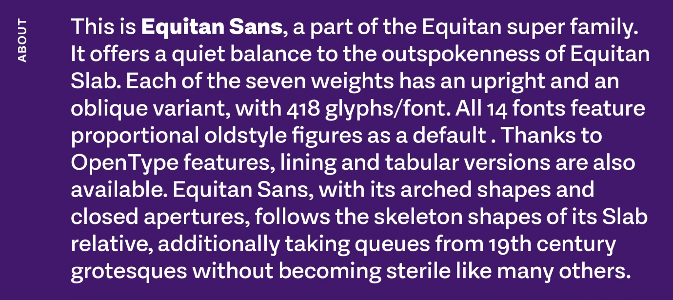 Equitan Sans Regular Font preview