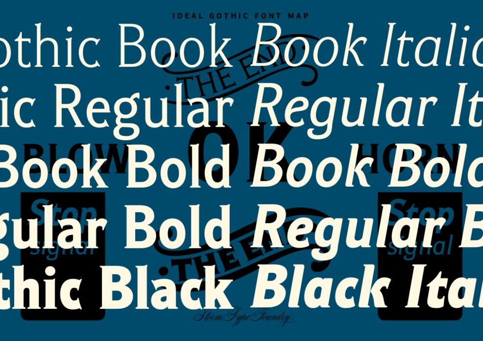 Ideal Gothic Italic Font preview