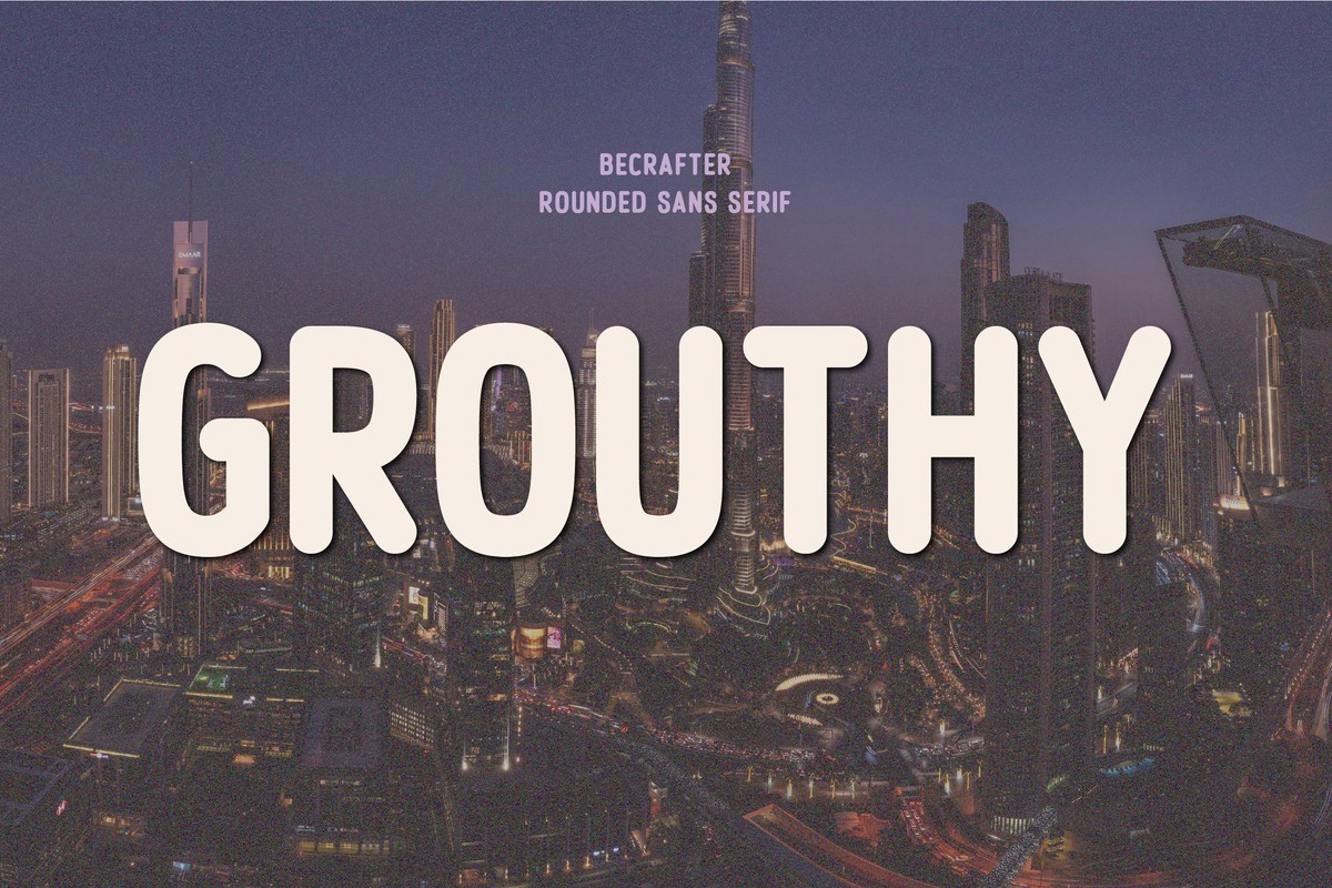 Grouthy Rounded Regular Font preview
