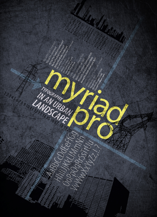 Myriad Pro SemiCondensed Black Font preview
