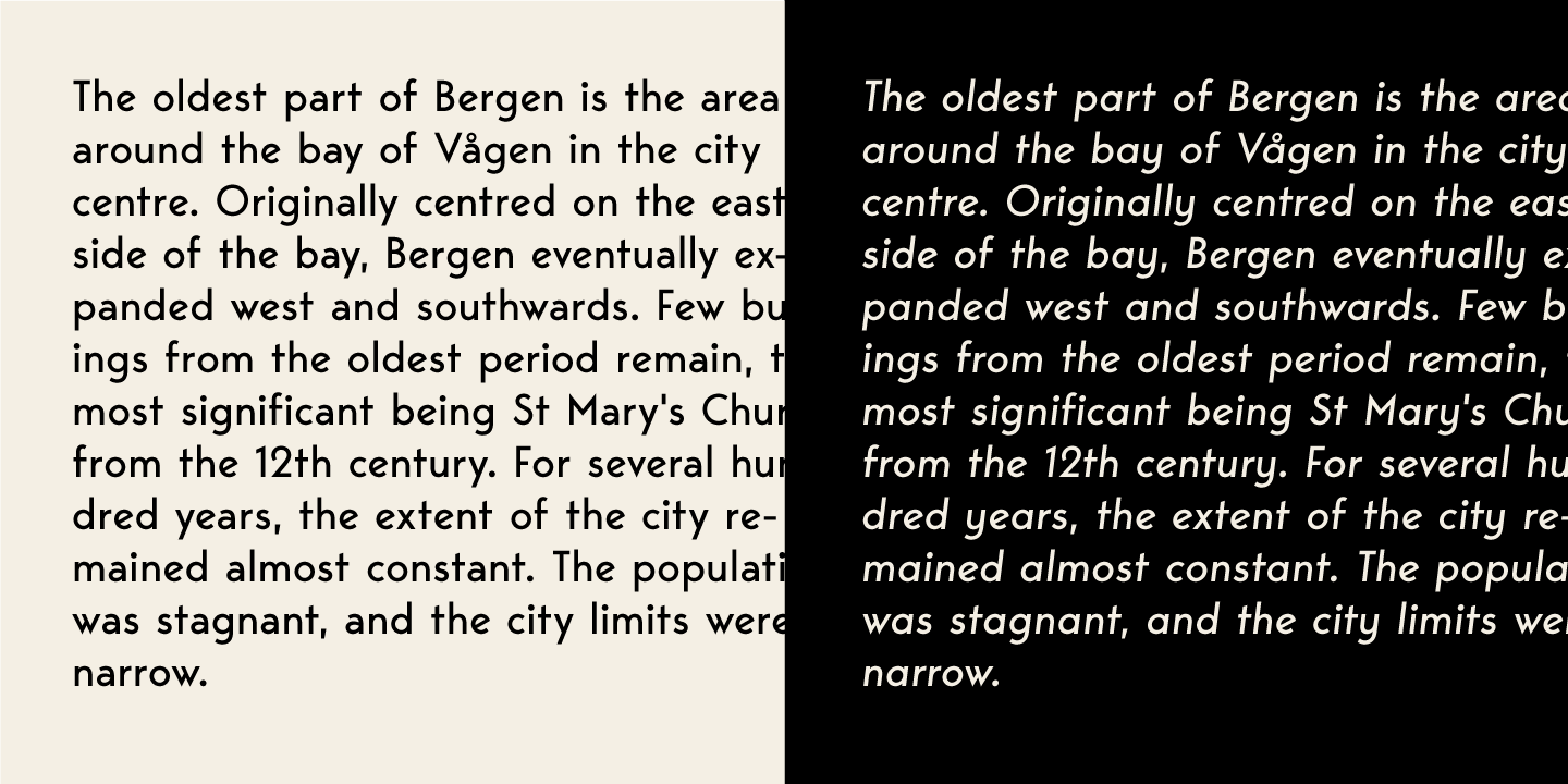Bergen Sans SemiBold Italic Font preview