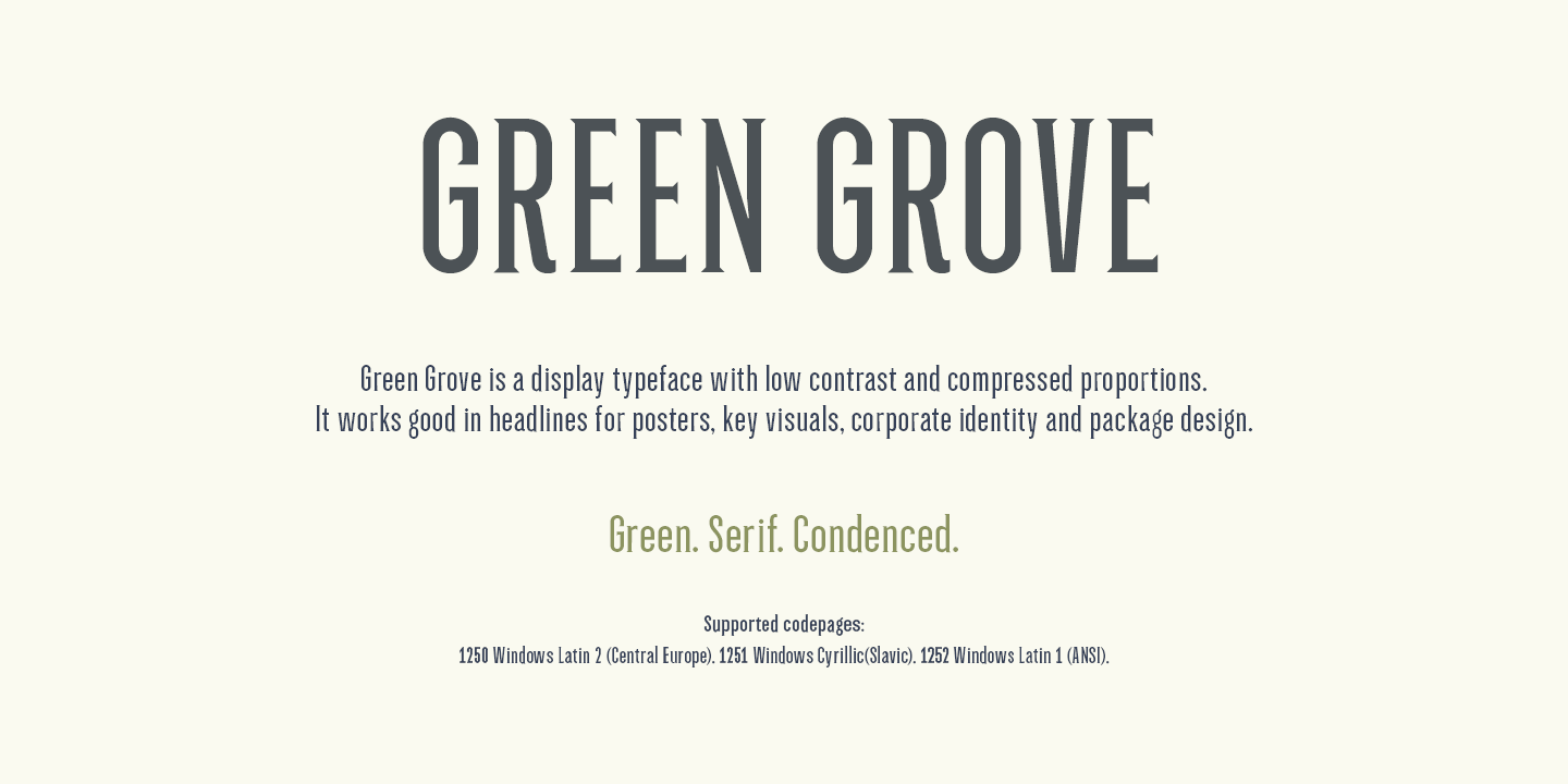 Green Grove Light Font preview