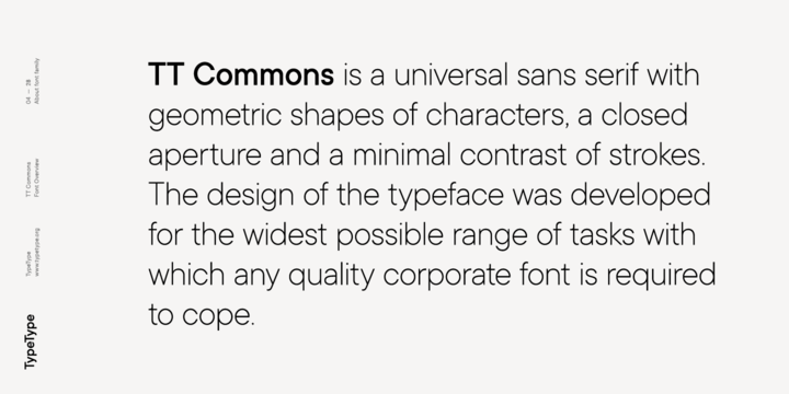 TT Commons  Light Font preview