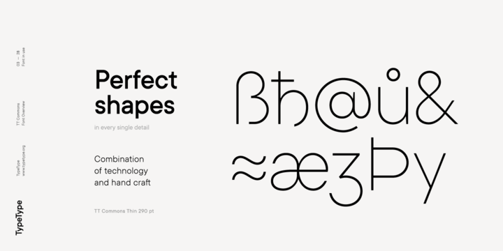 TT Commons  Thin Italic Font preview
