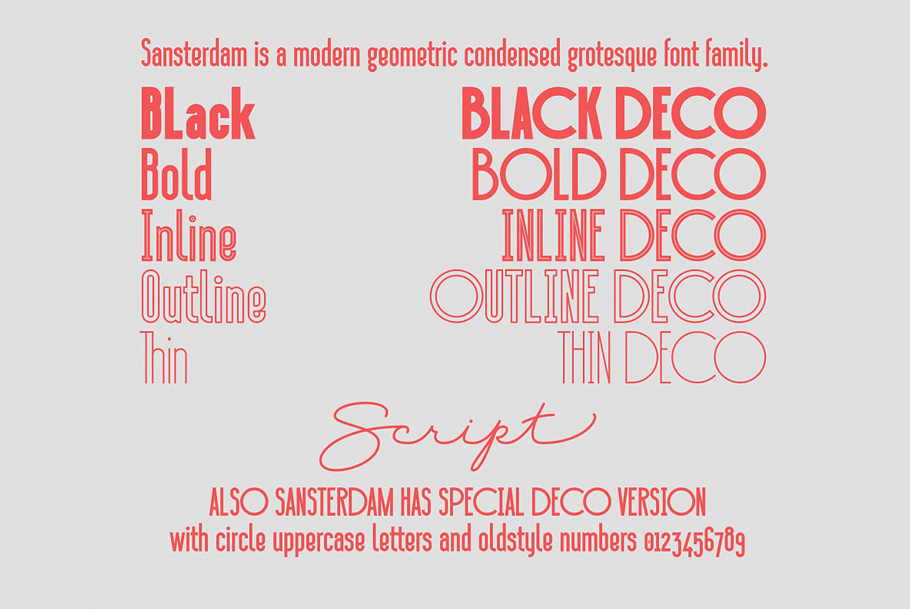 Sansterdam Bold Deco Font preview
