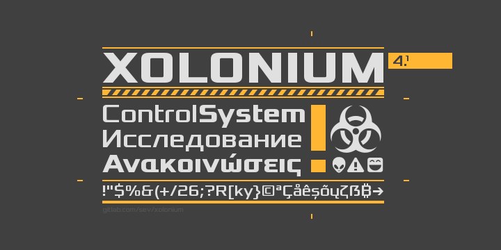 Xolonium Font preview