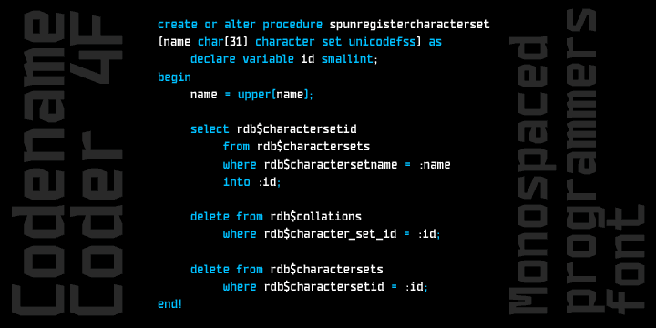 Codename Coder 4F Bold Font preview