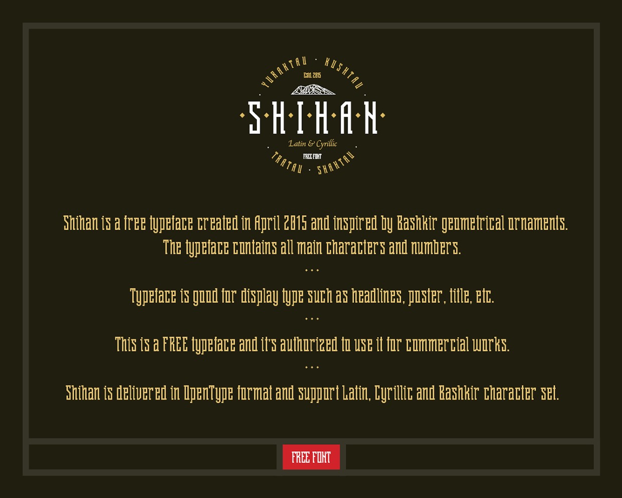 Shihan Regular Font preview