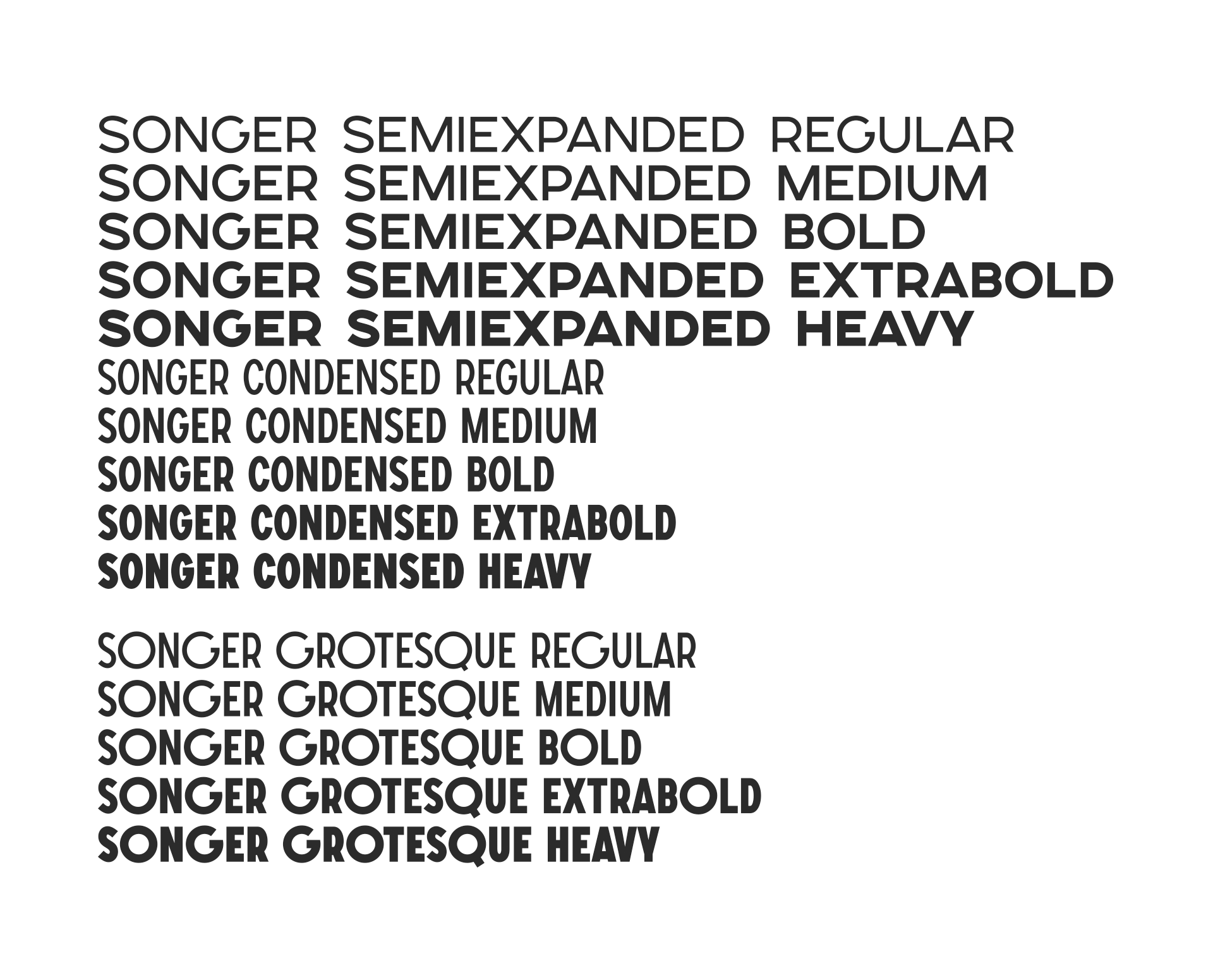 Songer Condensed Extra Bold Font preview