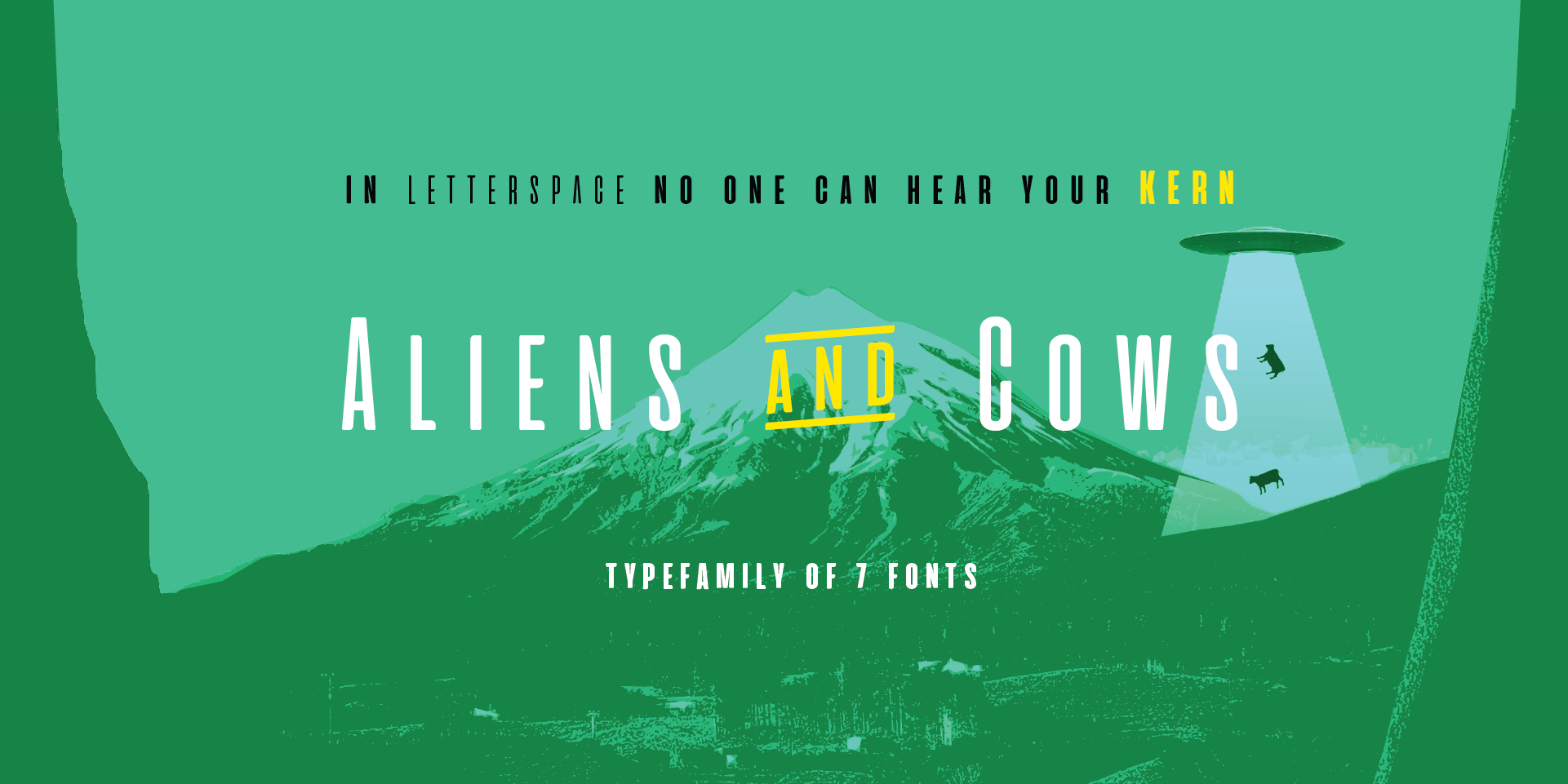 Aliens and Cows Font preview