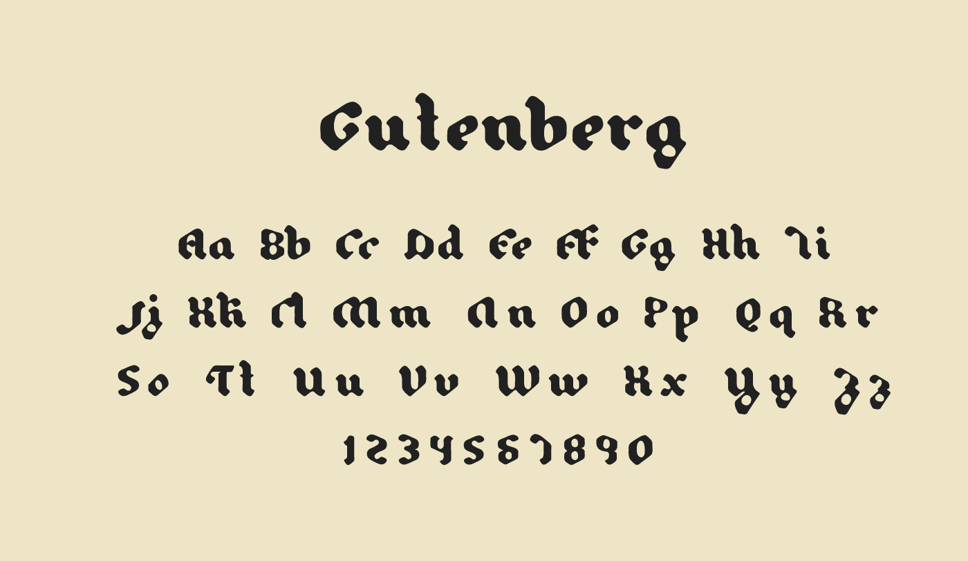 Gutenberg Blackletter & Pilsner Regular Font preview