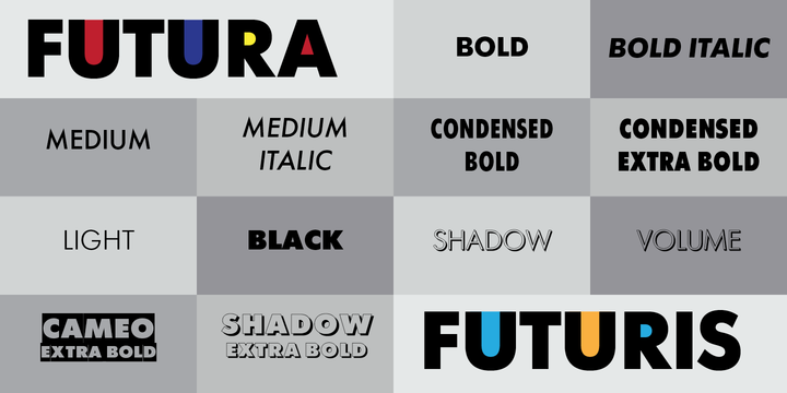 Futura Futuris Bold Font preview
