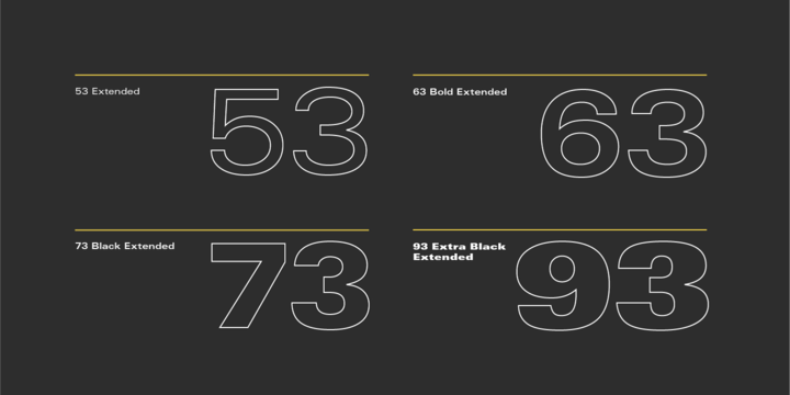 Univers 93 Extra Black Extended Oblique Font preview