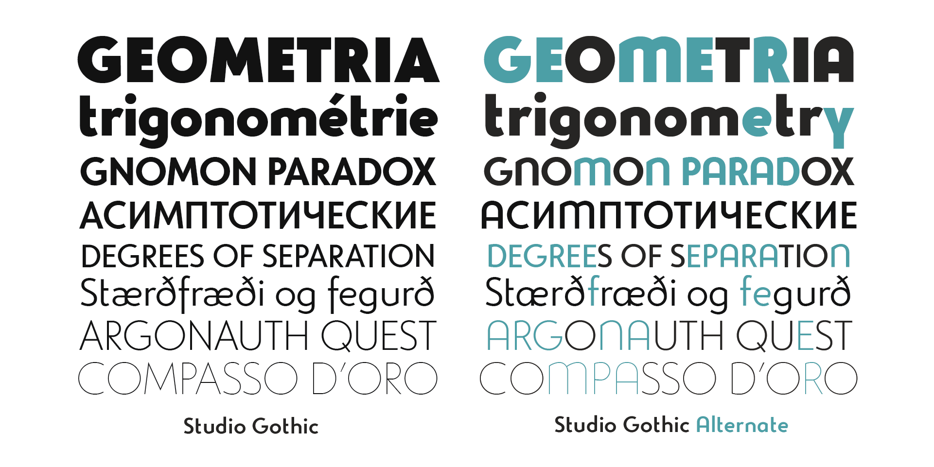 Studio Gothic Extra Light Font preview