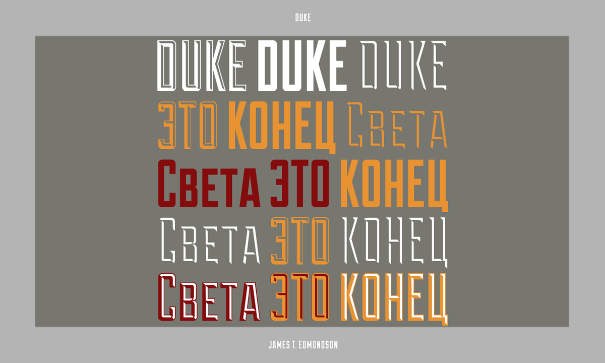 Duke Shadow Font preview