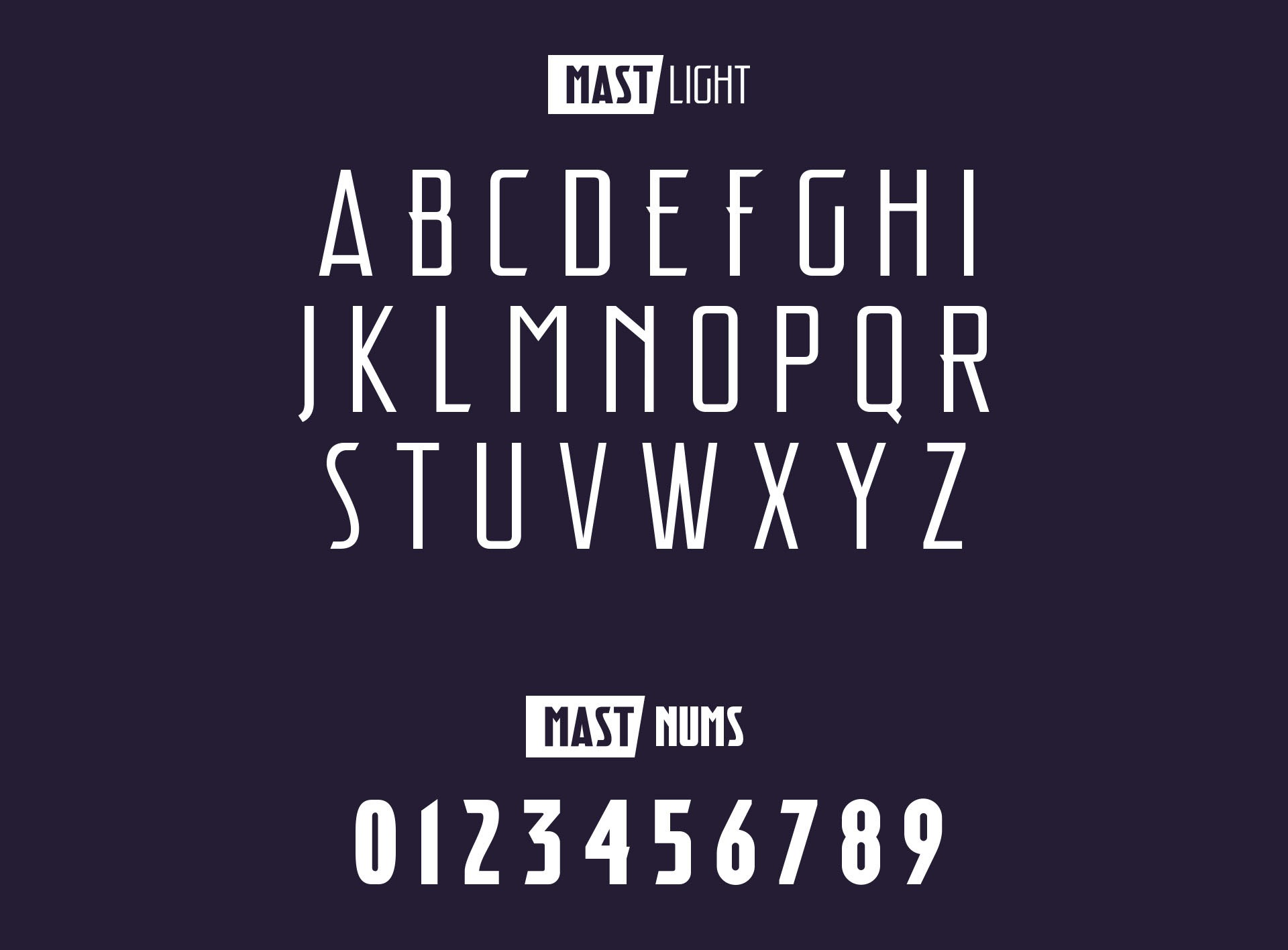Mast Light Font preview