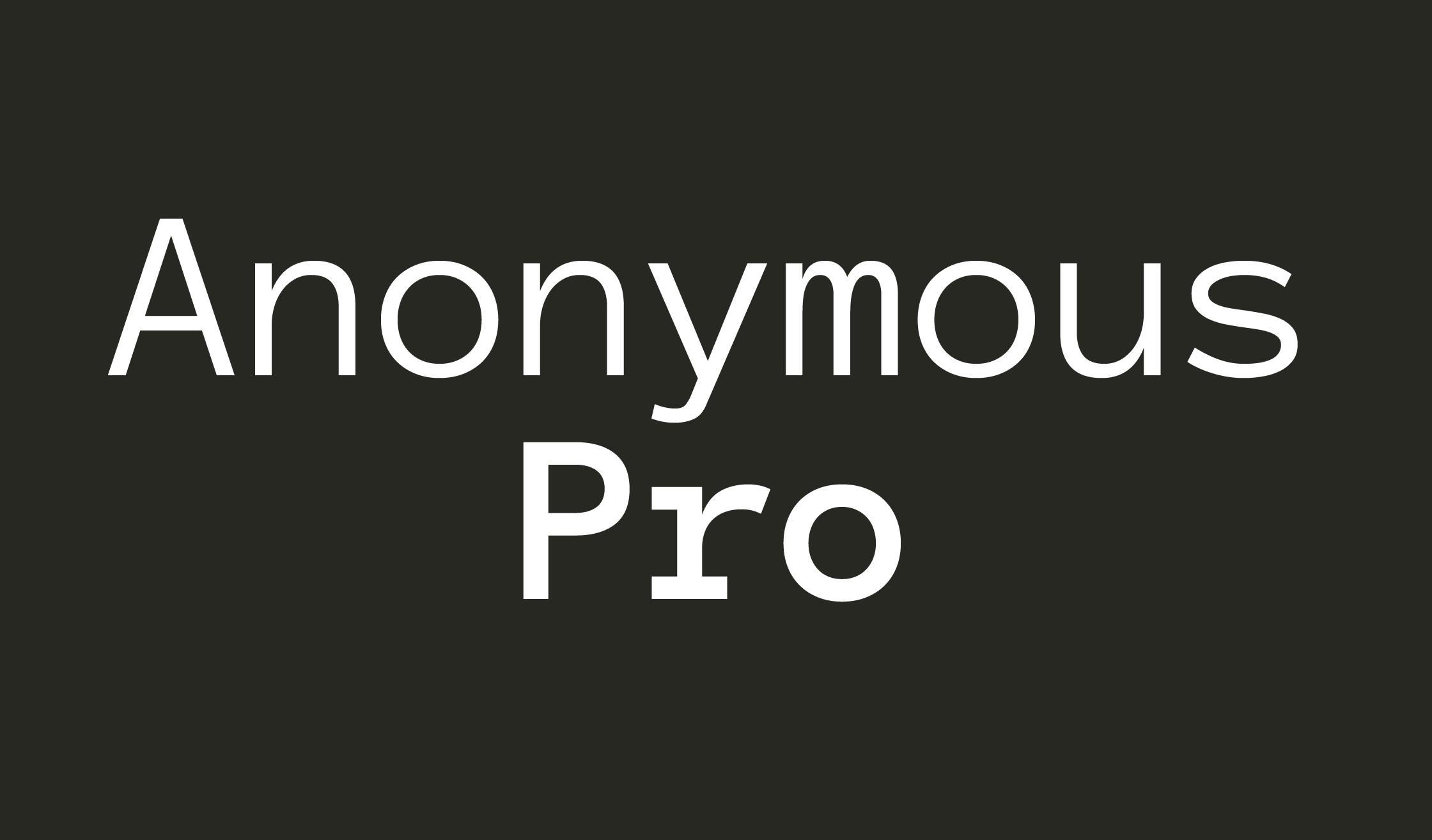 Anonymous Pro Font preview
