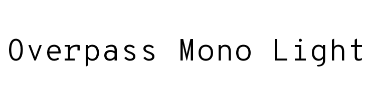 Overpass Mono Light Font preview