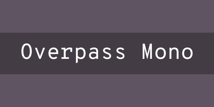 Overpass Mono Font preview