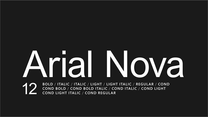 Arial Nova Font preview