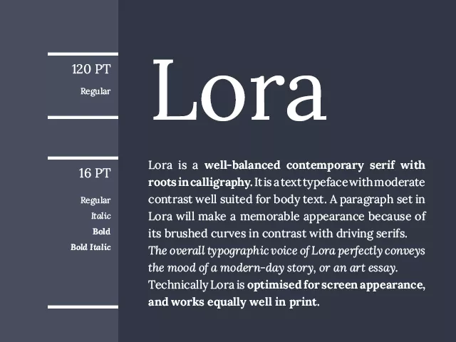 Lora Bold Font preview