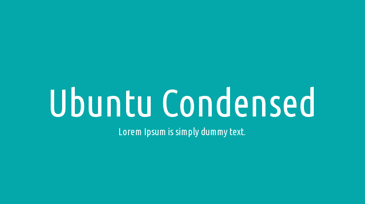 Ubuntu Condensed Font preview