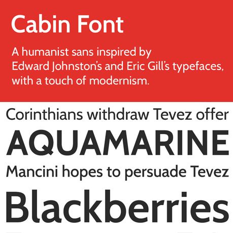 Cabin Medium Font preview