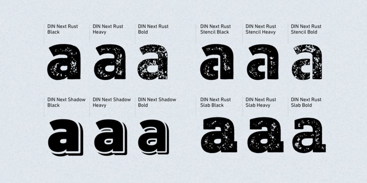 DIN Next Decorative Slab Rust Bold Font preview